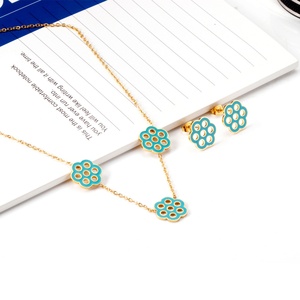 Conjunto de Joyería de Acero Inoxidable 2021, Collar con Colgante y Aretes para Mujer, Ideal para Regalo - Product Image 2
