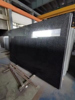 Dalles de granit noir d'Angola, surface polie, comptoirs de cuisine, dessus d'îlot, utilisation naturelle en extérieur, salle de bain, comprend des carreaux de granit