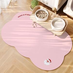 Mengju Pet <b>Mat</b> Rounded Cartoon Print Non Slip Waterproof Easy Clean Floor <b>Mat</b> For Living Room - Product Image 3