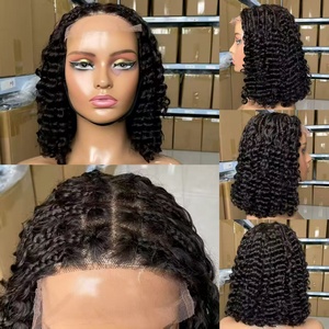 Peluca de Cabello Humano Virgen Brasileño con Encaje, Estilo Africano, <span class=keywords><strong>Trenzas</strong></span> <span class=keywords><strong>en</strong></span> Caja, Cabello Corto y Rizado, con Baby Hair, 300% de Densidad - Product Image 2