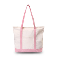 Sac fourre-tout en toile de coton écologique 16 oz avec fermeture épaule, taille et couleur personnalisables, motif lettres, design contrastant, polyvalent pour le shopping