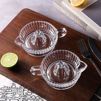 Presse-agrumes manuel en verre avec poignée, presse-citron vertical à rayures, presse-orange et lime pour la maison, la cuisine et le bar