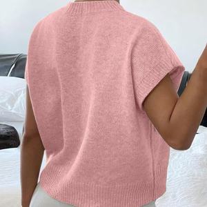 <b>Women's</b> Sleeveless O-Neck Sweater <b>Vest</b> Anti-Pilling Soft <b>Knitted</b> Top for Casual Wear New Solid Color for Girls - Product Image 6