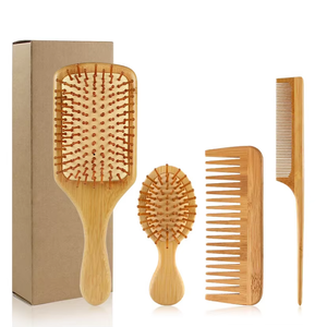 Peigne à cheveux en bois de <span class=keywords><strong>bambou</strong></span> écologique, durable et antistatique, pour des cheveux brillants - Product Image 5