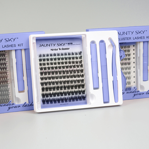 Kit <span class=keywords><strong>de</strong></span> <span class=keywords><strong>cils</strong></span> DIY personnalisé <span class=keywords><strong>à</strong></span> <span class=keywords><strong>prix</strong></span> d'usine avec colle et fixateur, extensions <span class=keywords><strong>de</strong></span> <span class=keywords><strong>cils</strong></span> en grappes segmentées, grappes <span class=keywords><strong>de</strong></span> <span class=keywords><strong>cils</strong></span> individuelles - Product Image 1