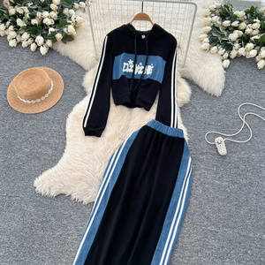 Autumn Women's Suit Casual Women's <strong>Outfit</strong> Long Sleeve Hoodie &amp; Elastic Waist Midi Skirt Stylish Sporty Fall Set <strong>Ladies</strong> 2 Pcs - Product Image 5