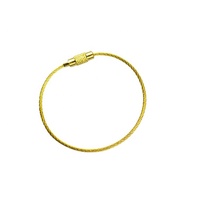 Porte-clés mousqueton personnalisé en acier inoxydable avec sangle de fixation pour étiquette de bagage et verrou à vis pour porte-étiquette nominative – Vente en gros