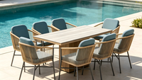 Chaises d'extérieur françaises en métal aluminium, canapé en corde grise, rotin synthétique blanc, chaise de jardin empilable en aluminium et rotin