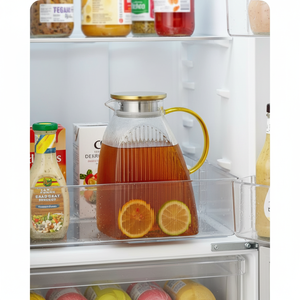 Caraffa in Vetro Borosilicato con Coperchio in Acciaio Inox, Antigoccia, per Frigorifero, per Bevande Calde e Fredde - Product Image 3