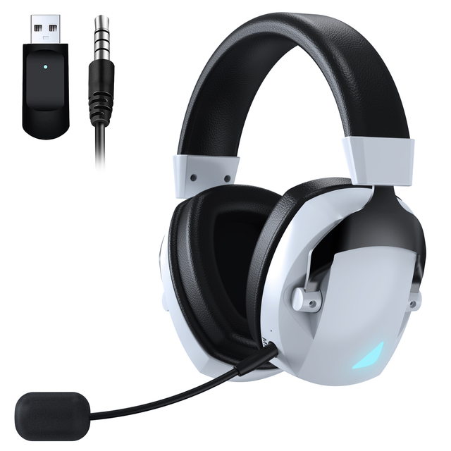 2.4G Wireless RGB Three Mode Over Ear Gaming Headset Detachable Microphone IPX4 Waterproof 20h Battery Life for DJ Sports Use