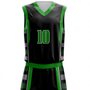 LONG MISSION INDUSTRY LMI-006 Ensemble de maillot et short de basketball noir et vert pour homme adulte, en polyester respirant, avec impression par sublimation - Product Image 4