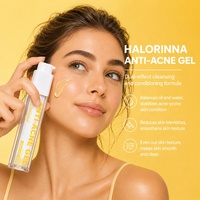 Gel anti-acné HALORINNA 50 ml, régulateur de sébum, apaisant, améliore la texture de la peau, pour tous types de peau, soin du visage relaxant, OEM