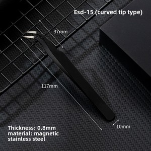 Bán buôn ES-D nhíp thép không gỉ 9-lỗ chính xác công cụ làm móng tay cho móng tay nghệ thuật - Product Image 6