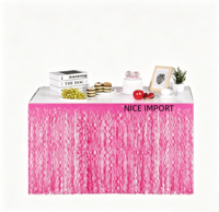 Bannière fluorescente fuchsia pour décoration de fête, rideau de pluie, toile de fond, jupe de table en forme de scimitar