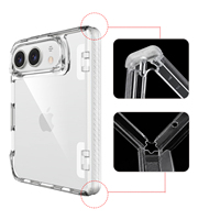 Casing Ponsel Akrilik Transparan Magnetik dengan Penyangga Terintegrasi untuk iPhone Duo 18, Cetak Logo Kustom, Penutup Pelindung Transparan, Supplier
