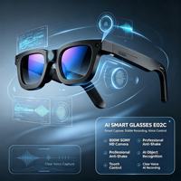 Lunettes Intelligentes IA E02C avec Caméra 8MP, Verres à Changement de Couleur Contrôlés par Touche, Traduction, Appel Bluetooth et Musique
