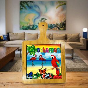 Nouveaux Sets de Table Promotionnels Personnalisés en Céramique Style Classique avec Base en Bambou Écologique pour la Maison et la Cuisine (Bahamas) - Product Image 1