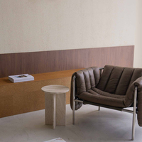 Table console en travertin Cammy Stone, style mid-century moderne, pour petits salons et chambres, meubles faits à la main
