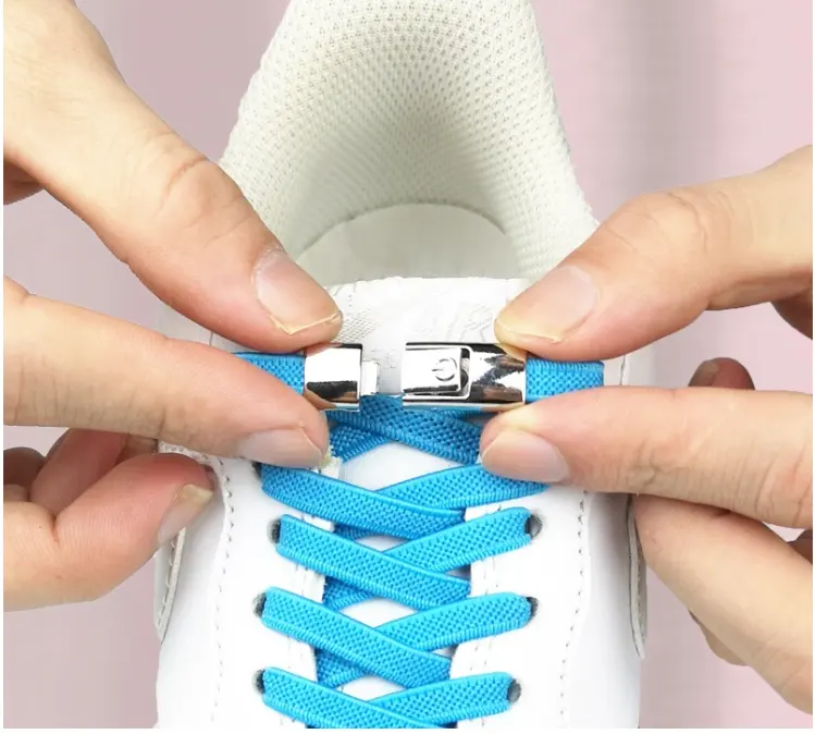 2023 No Tie Shoe laces Press Lock Shoelaces without ties Elastic Laces Sneaker Kids Adult 8MM Widened Flat Shoelace for Shoes