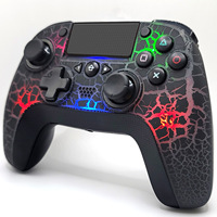 Manette de jeu RVB sans fil pour PS4 Crack Light Vibration Gyroscope Manette de jeu confortable avec connectivité sans fil