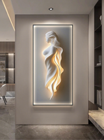 Tableau mural moderne de luxe léger en toile pour hall d'entrée, couloir, passage, avec relief abstrait, peinture murale moderne à suspendre