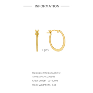 Aretes de Aro Grandes CANNER de 20mm, 30mm, 40mm, Chapados en Oro de 18K, Varios Tamaños, Plata 925 - Product Image 2