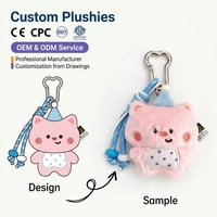 Porte-clés en alliage de zinc en forme de chat en peluche mignon, pendentif de sac à dos durable, cadeau pour couple, dessin animé, anime, vente en gros