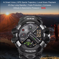 Reloj Inteligente Deportivo con GPS, Pantalla AMOLED, Brújula, Monitor de Ritmo Cardíaco, Resistente al Agua, Música Local, SOS, para Atletismo