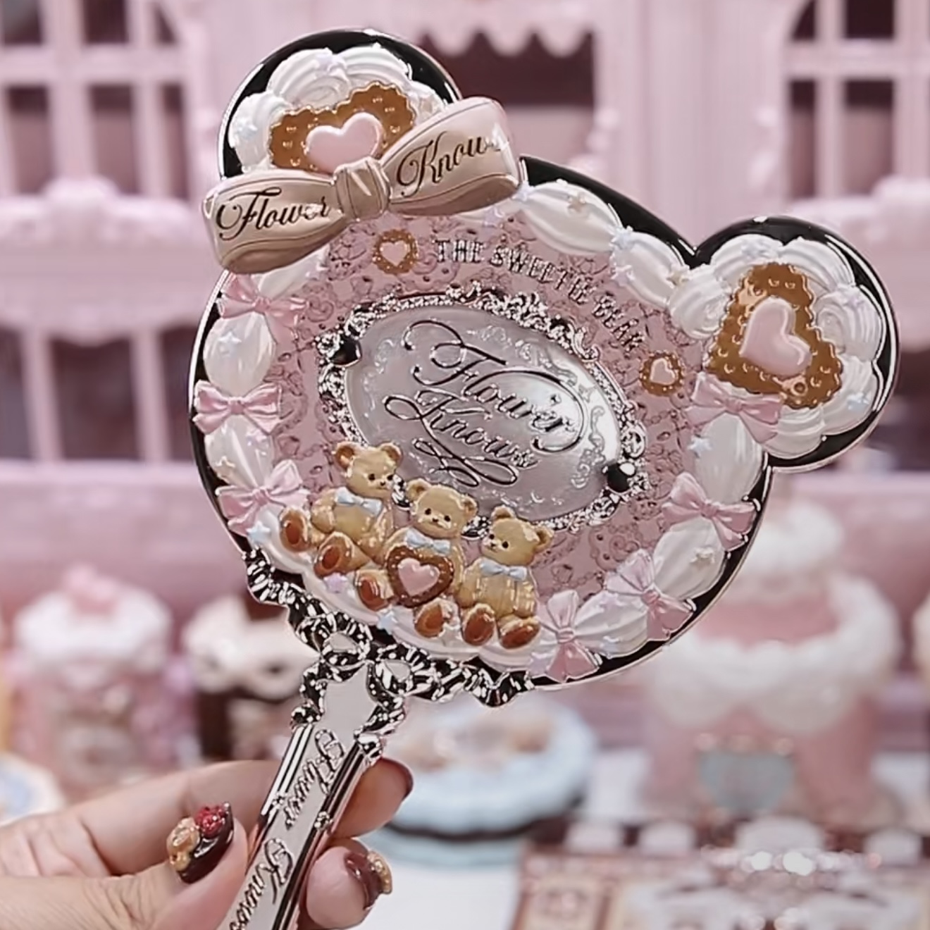 Handheld mirror pink