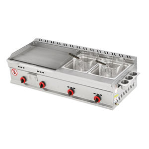 เตาแก๊สแบบตั้งโต๊ะพร้อมเตาย่าง สเตนเลสสตีล สำหรับร้านอาหาร - Product Image 3