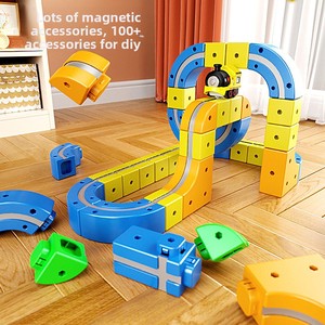 Blocs de construction magnétiques éducatifs en plastique, voitures sur rail, <span class=keywords><strong>train</strong></span> électrique à grande vitesse à aspiration anti-gravité polyvalent - Product Image 5