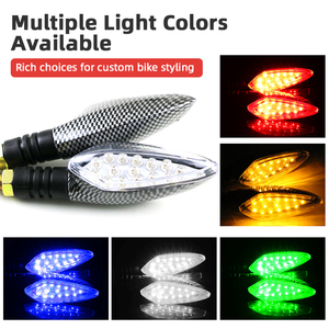Intermitentes LED de 12V para motocicleta, luces indicadoras modificadas de fibra de carbono con diseño de serpiente para motocicletas de cross y de calle - Product Image 4