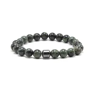 Wholesale Healing Stone Beads Bracelet Natural Gemstone Picasso JasperとMagnetic Hematite Jade Bracelet