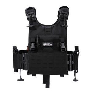 Gilet Tattico Leggero in Nylon 500D <span class=keywords><strong>MOLLE</strong></span> con Sgancio Rapido Porta Piastre Protettive - Product Image 1