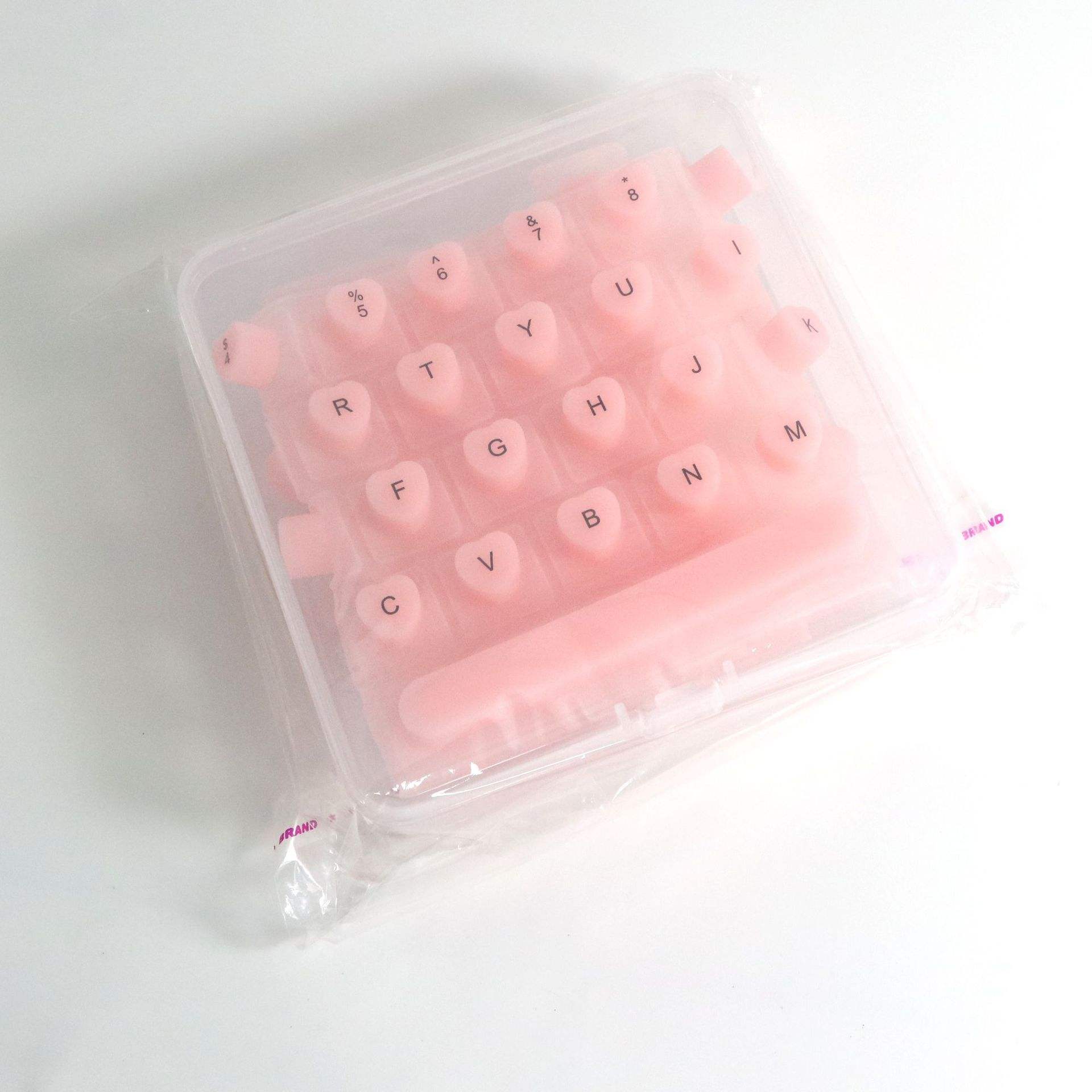 Rose/Forme d'amour/Boîte PP + sac transparent