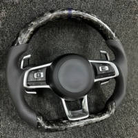 Volant en fibre de carbone forgé de style sportif pour Volkswagen Golf 7 GTI GTS GTD GTE Polo GTI Scirocco 2015-2016 Tiguan