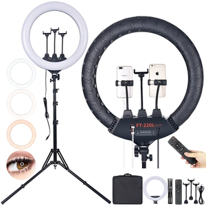 Fosoto Ft-220l Grand éclairage photographique économique 80w 3300-6500k Anneau lumineux de 22 pouces avec trépied - Product Image 1