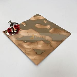 EX090 Embossed Golden Water Ripple Wave Decorative Stainless Steel <b>Sheet</b> 304J1 Corrugated Plate Cutting Welding Bending Ceiling - Product Image 4