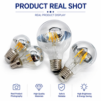 Ampoule LED plaquée argent semi-transparente de qualité supérieure A60 A19 E26 E27, ampoule décorative, lumière blanche chaude, lampe à filament LED, OEM ODM personnalisée