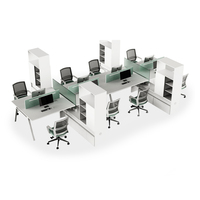 Postes de travail modulaires de bureau standard avec cadre en aluminium moderne, table d'ordinateur, cloison de bureau, bureau de travail individuel