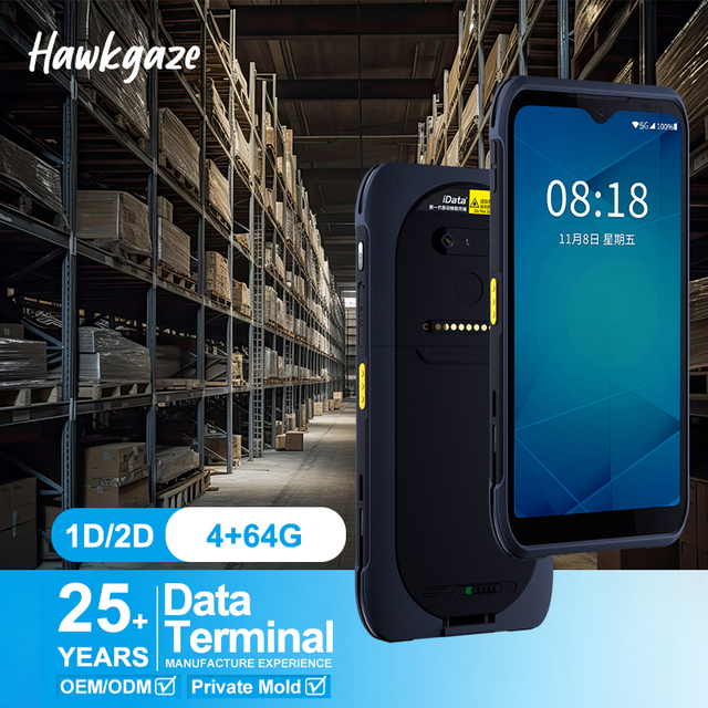 8-Core 6.21 Inch Full-Screen Scanner Pda Android 11 4+64gb Ip67 Rugged Pda Scanning Android Qr Code Scanner 4500mah Handheld Pda