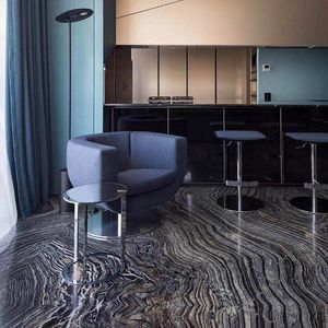 Lastra di Marmo Nero Cinese con Venature di Legno <span class=keywords><strong>Antico</strong></span>, Popolare Pietra Forestale Lucidata Naturale per Pavimenti Interni e Rivestimenti Murali - Product Image 5