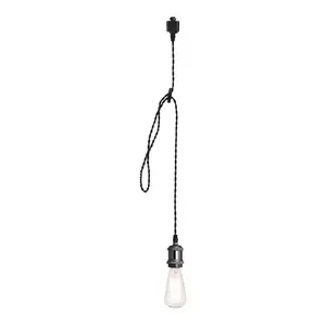 Pingente de iluminação tipo H preto com cabo de soquete E26 ajustável (4 pés)