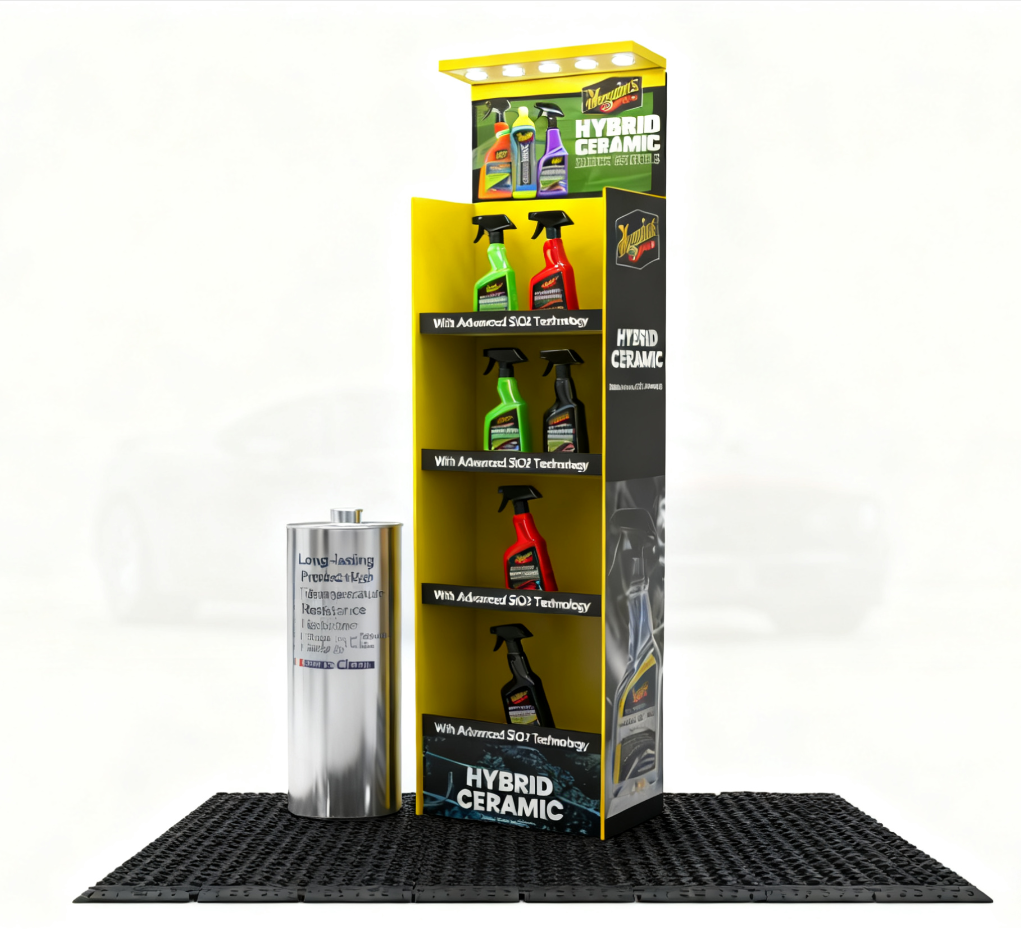 Custom Cardboard Gasoline Display Stand Foldable Floor Rack for Gas Station Convenience Store & Retail Stores — view 3