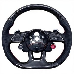 Meilleur <span class=keywords><strong>prix</strong></span> mises à niveau volant en Fiber de carbone pour <span class=keywords><strong>Audi</strong></span> A6 fibre de carbone + volant de voiture à deux touches en cuir perforé DOS - Product Image 1