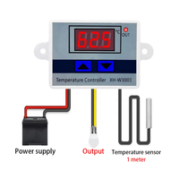 Controlador de temperatura LED de CA con sensor de termopar, digital, 12V/24V/110V-220V, CA, 1 unidad
