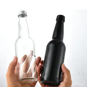 330ml Empty Clear Glass Bottle with Screw Cap Carbonated Drink Soda Juice Beverage Packing drinks bottle glass