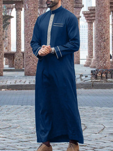 Turbanti in Lana per Uomo Mediorientale, Maniche Lunghe con Colletto Ricamato, Abito Arabo Musulmano Ampio (Disponibile) - Product Image 3
