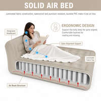 Matelas Gonflable Queen Size avec Pompe à Batterie Intégrée, Tissu Stratifié, 40 cm, Portable pour la Maison et le Camping, ODM