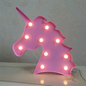יום הולדת לחג המולד ילדה מתנות צורת חי צבעים תפאורה שולחן מנורת Unicorn Led אורות